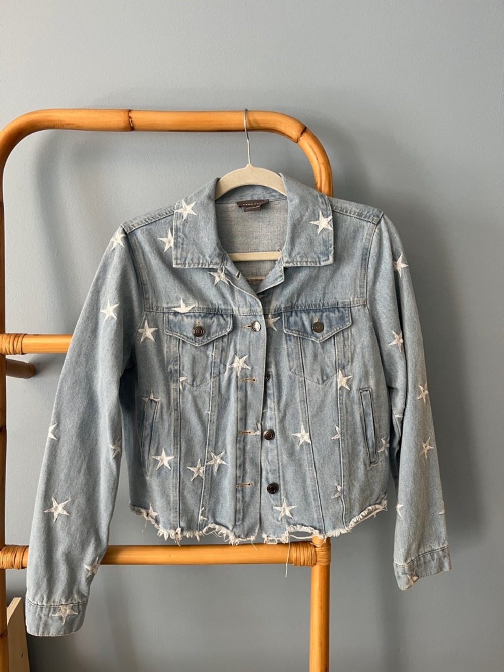 Sans Souci Light Blue Star Embroidered Denim Jacket